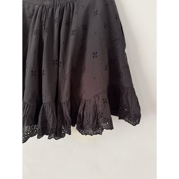 NWT Madewell Eyelet Mini Skirt Black Size 4 in Cotton Voile - Picture 8 of 11